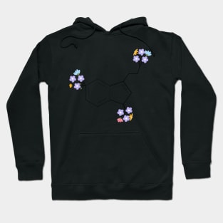 Wildflowers - serotonin molecule chemistry organic florals Hoodie